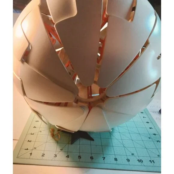 Ikea White Globe Pendant Lamp  Geometric Puzzle Design PS 2014 Like Death Star - Picture 10 of 11